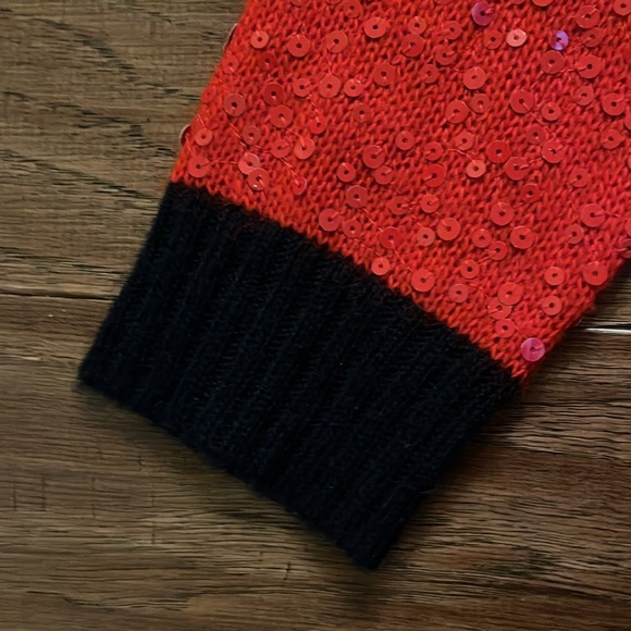 J.Crew Red Sequin Wool Mohair Blend Sweater Size L - Picture 5 of 12